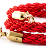 Flätat rött band till entréstolpe - Bild 2