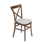 Stol "Crossback" med vit dyna