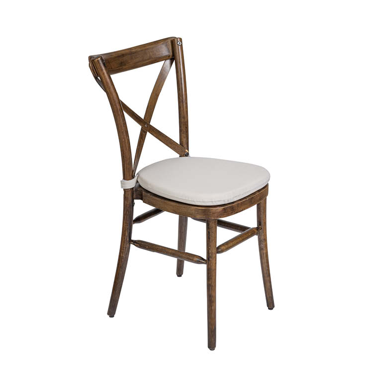 Crossback vit Stol "Crossback" med vit dyna - Bild 1