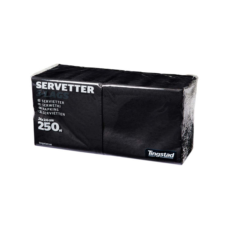 Cocktailservett Cocktailservett 12x12 cm svart - Bild 1