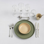 Kuvert 3-rättersmiddag Stengods grönt/sand - Bild 3