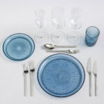 Kuvert 3-rättersmiddag Stengods grått/blått - Bild 4