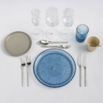 Kuvert 3-rättersmiddag Stengods grått/blått - Bild 2