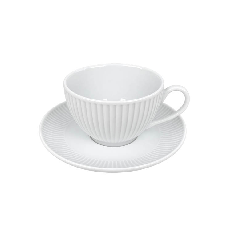 Pillivuyt kaffegods Pillivuyt Plissé kaffekopp med fat - Bild 1